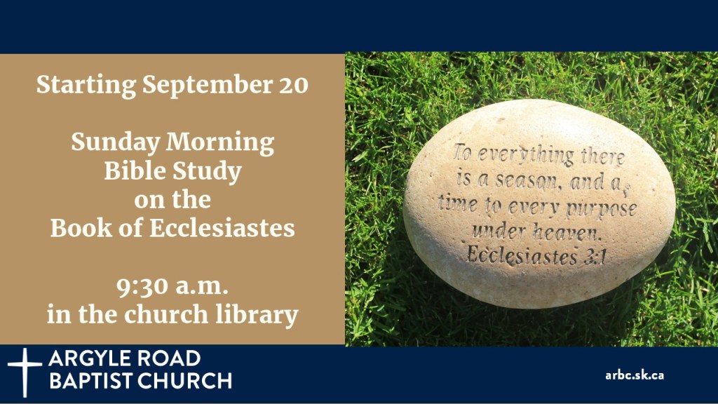stone with engraving: "To everything there is a season, and a time to every purpose under heaven." Ecclesiastes 3:1